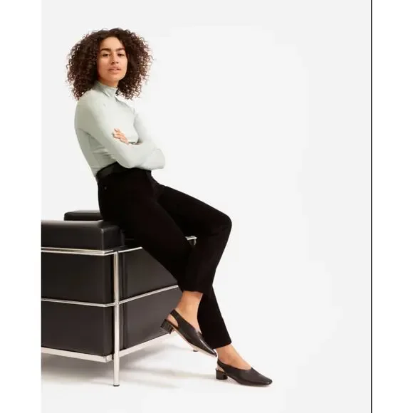 Everlane Womens Baby Cord Cheeky Pants 29 US 8 Black Corduroy Straight Leg NWT - Picture 4 of 11